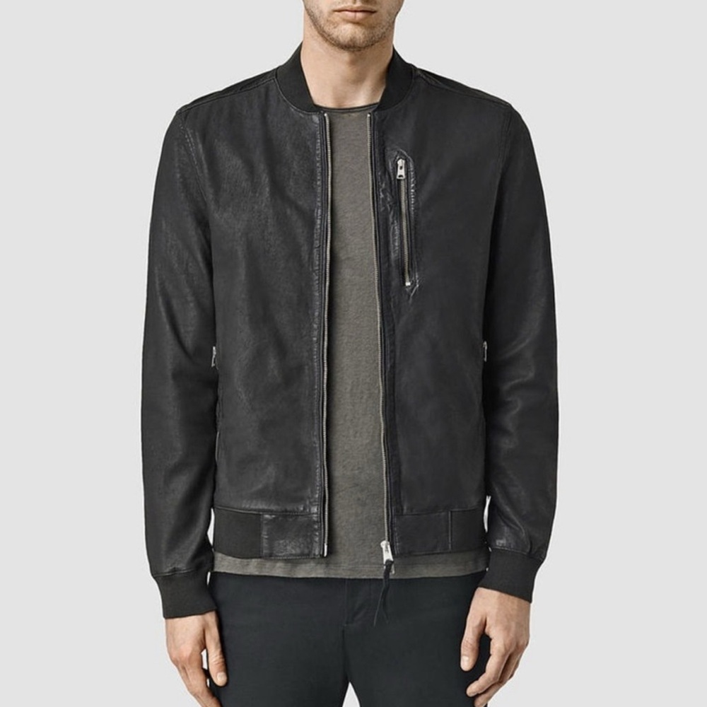 All Saints Kino Leather Jacket - Black